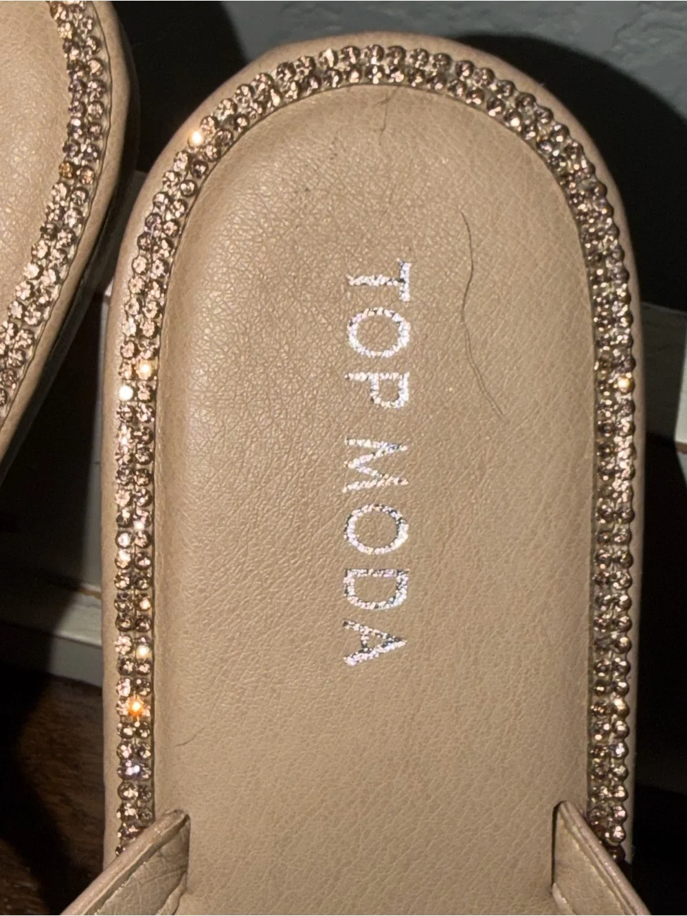 🎉TOP Moda rose Rhinestone Trim Flip Flop Sandals size 9 - Picture 4 of 5